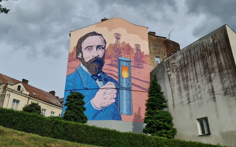 mural ignacy łukasiewicz krosno